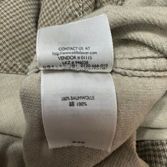 Eddie Bauer Mens Button Down Shirt 100% Cotton Tall Large Green Cream Check B&T - Picture 8 of 8